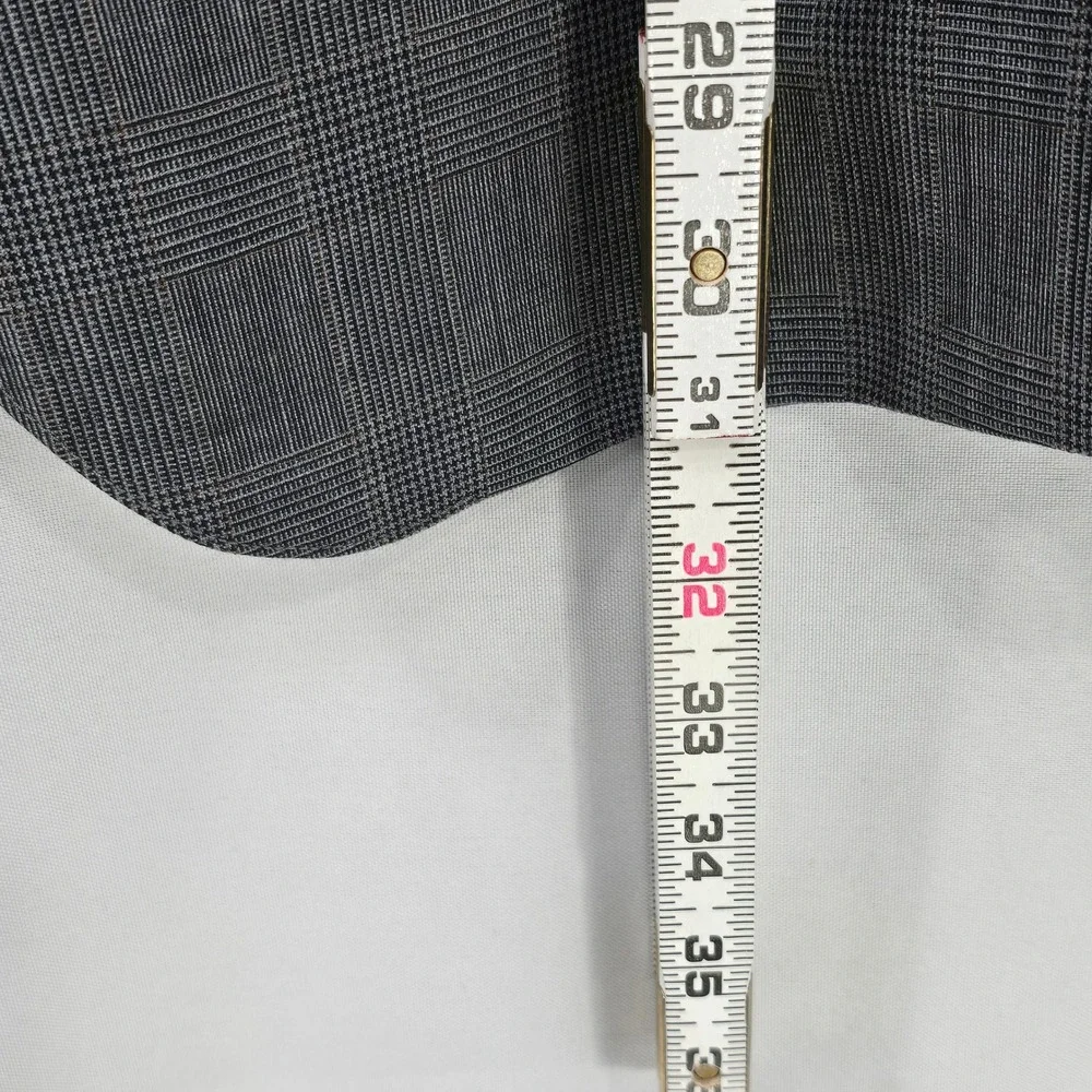 VTG Lands' End Wool Blazer Sutton Traditional Fit‎ Gray Plaid Mens 46 Reg Formal